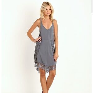 Free People Eyelash Slip dress in grey slate size large fp intimately